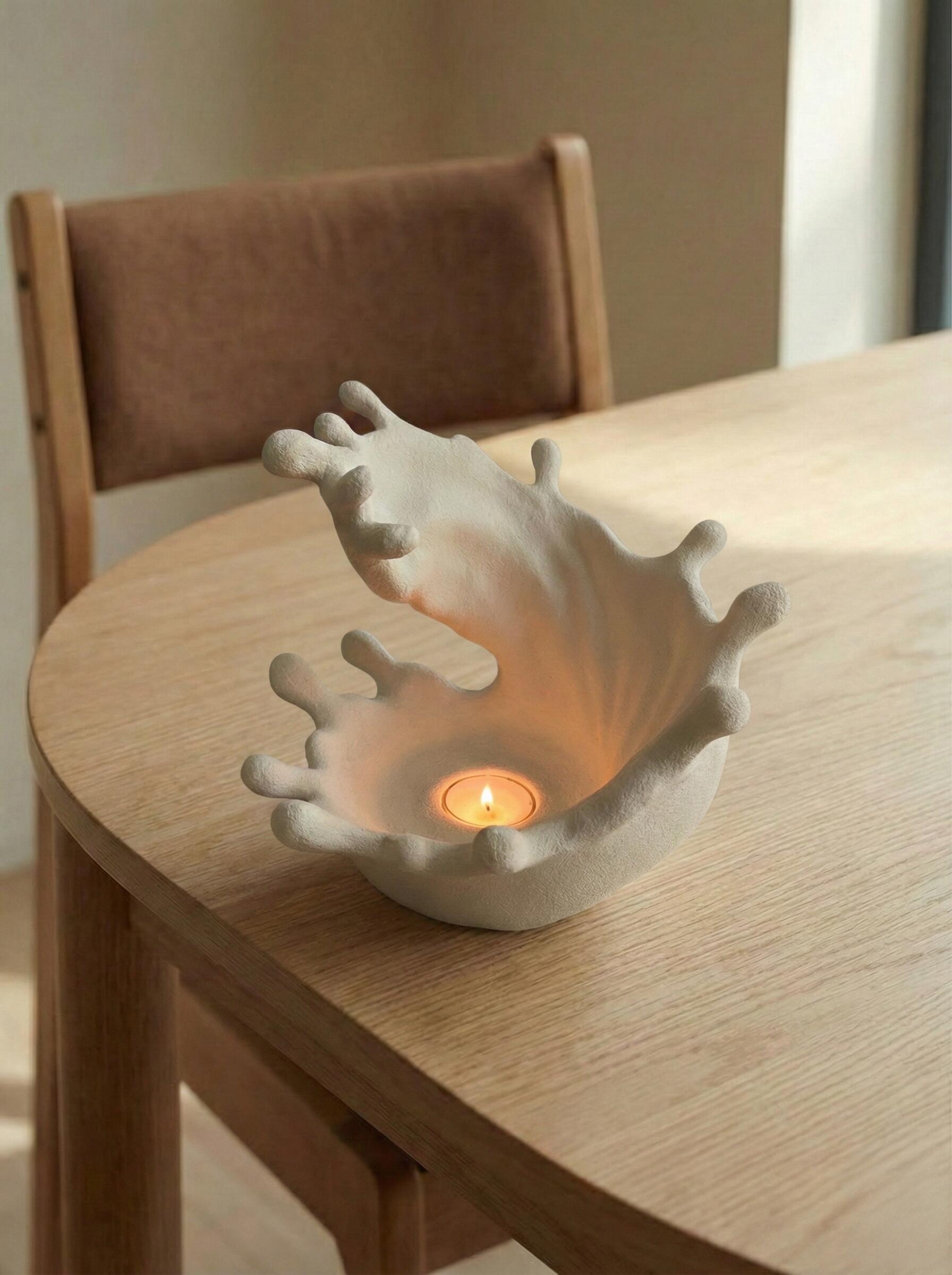 Flowing Joy Splash Ceramic Candle Holder
