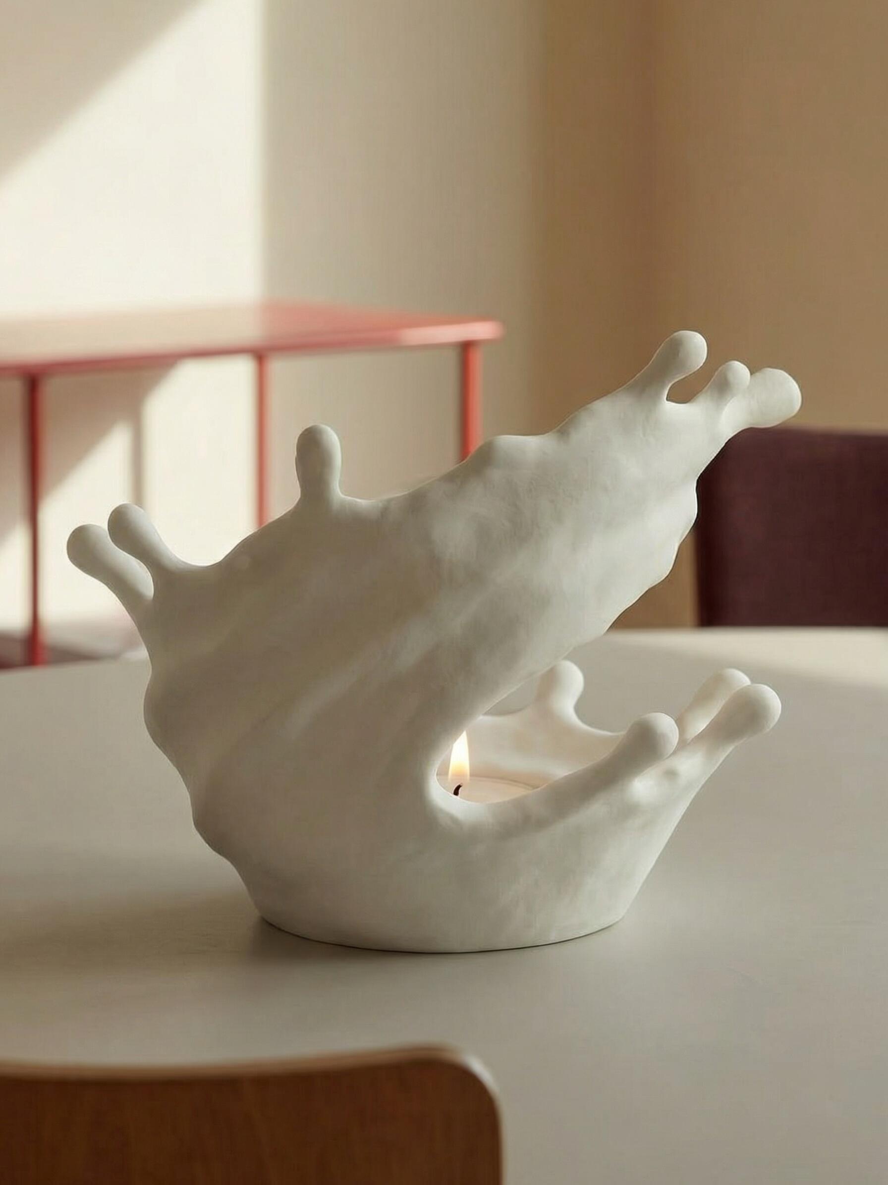 Flowing Joy Splash Ceramic Candle Holder