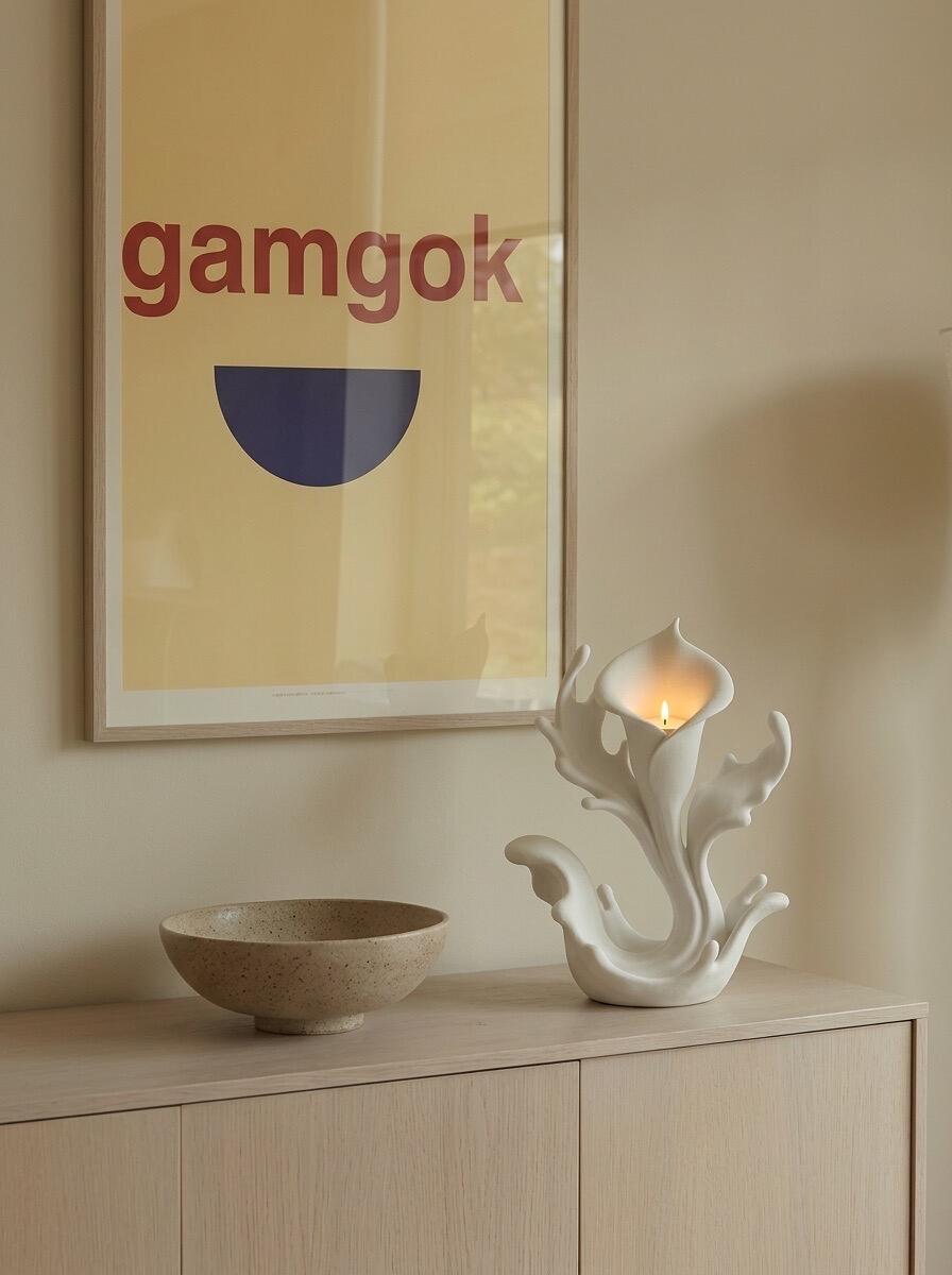 Wave Bloom Sculptural Ceramic Candle Holder