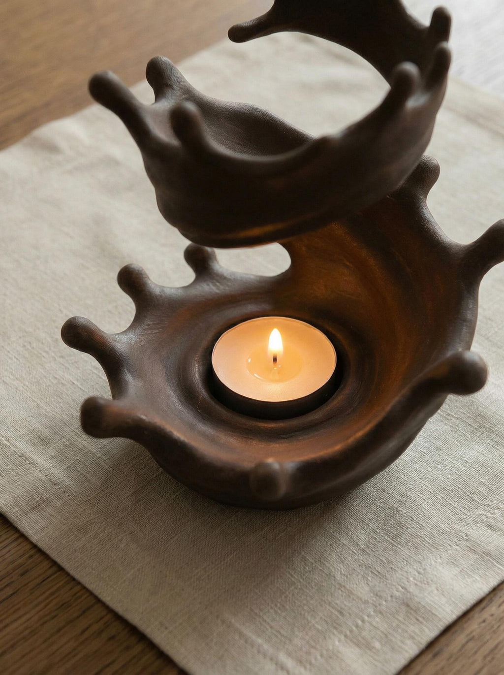 Flowing Joy Splash Ceramic Candle Holder