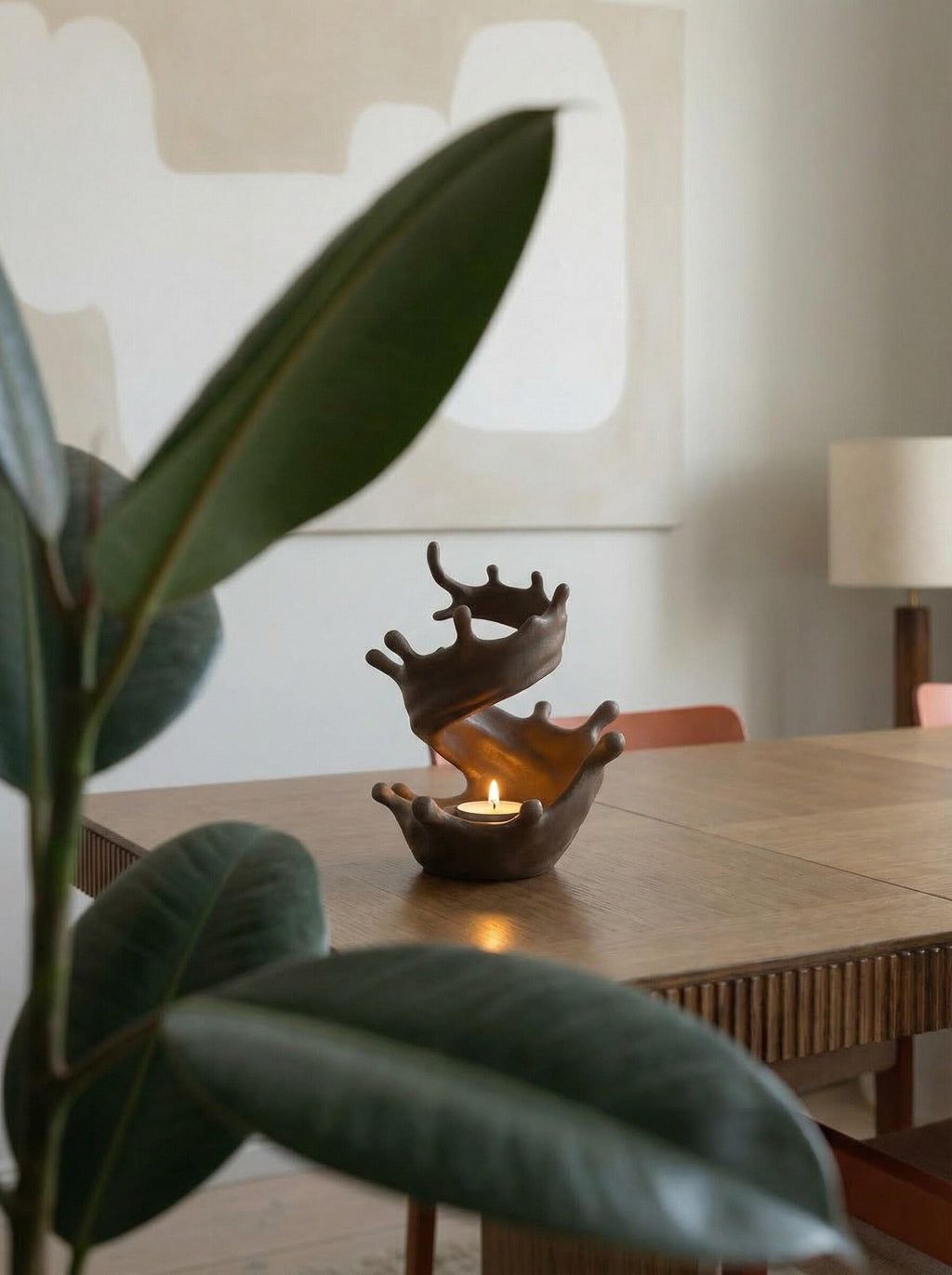 Flowing Joy Splash Ceramic Candle Holder