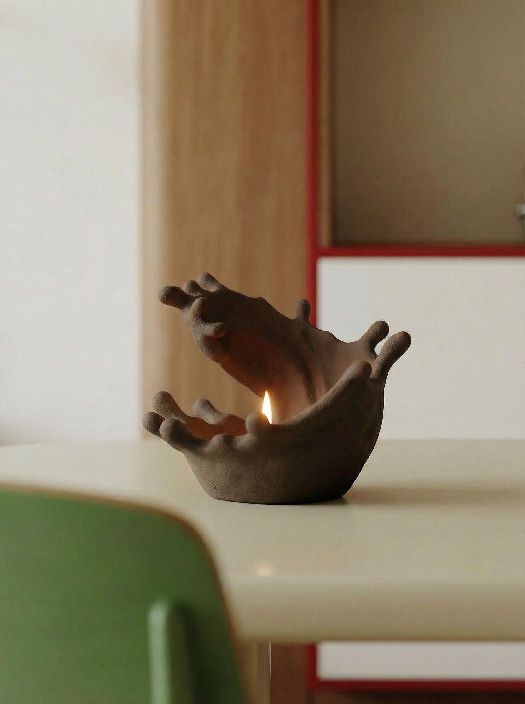 Flowing Joy Splash Ceramic Candle Holder