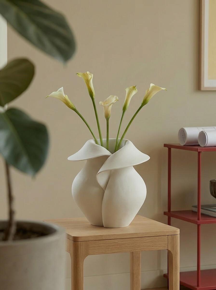 Unspoken Understanding Sculptural Plaster Vase