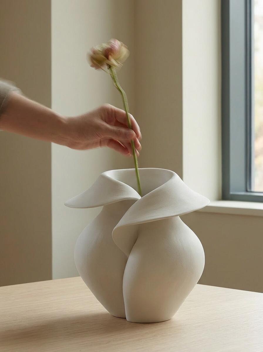 Unspoken Understanding Sculptural Plaster Vase