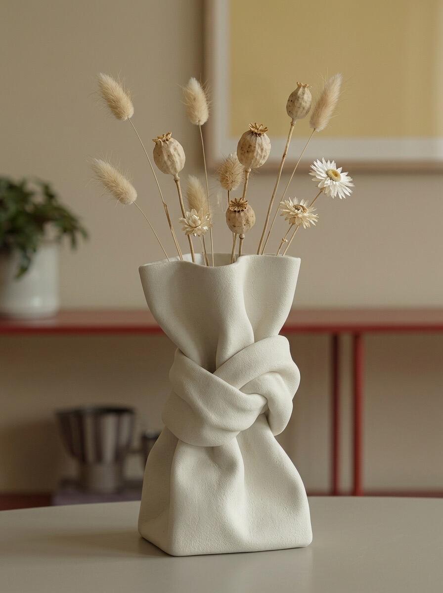 Knotted Bond Sculptural Plaster Vase