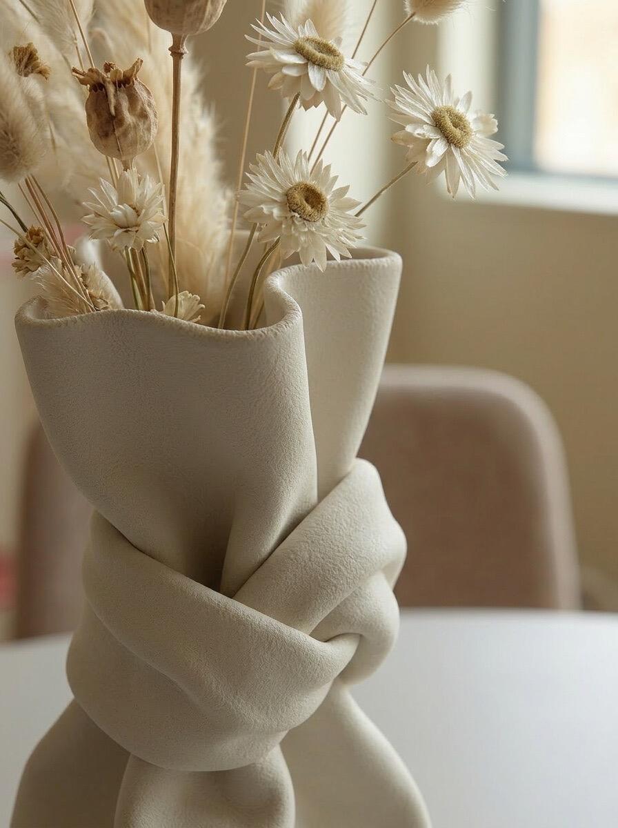 Knotted Bond Sculptural Plaster Vase