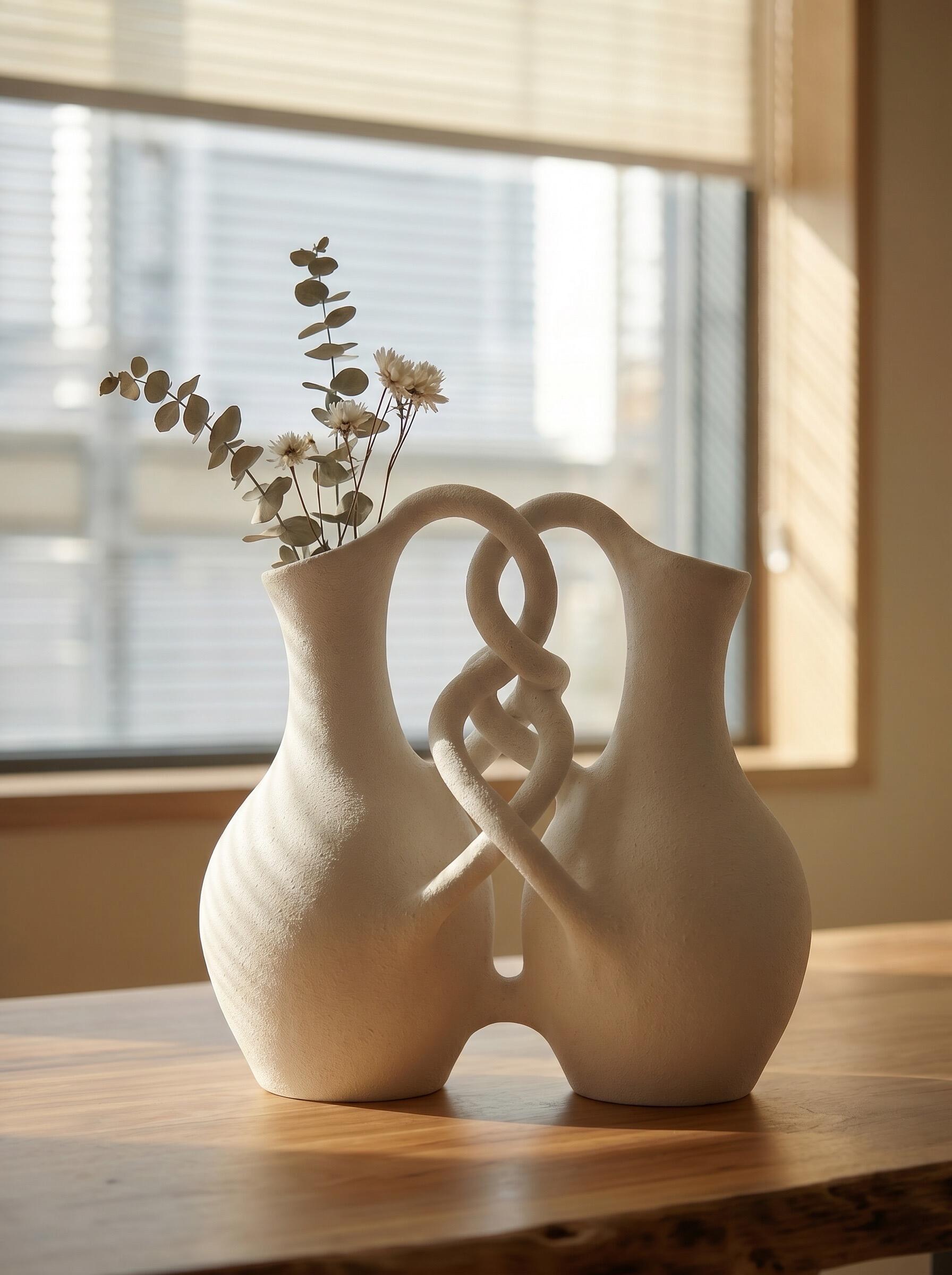 Entwined Branches Sculptural Ceramic Vase