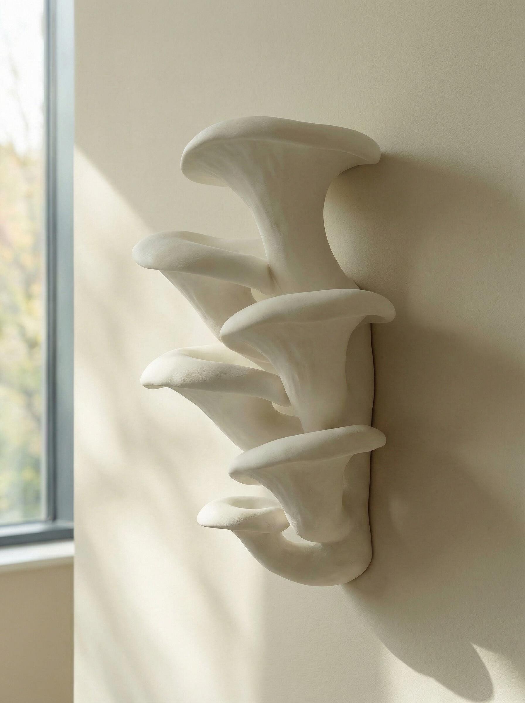 Kindred Mushroom Sculptural Plaster Wall Décor