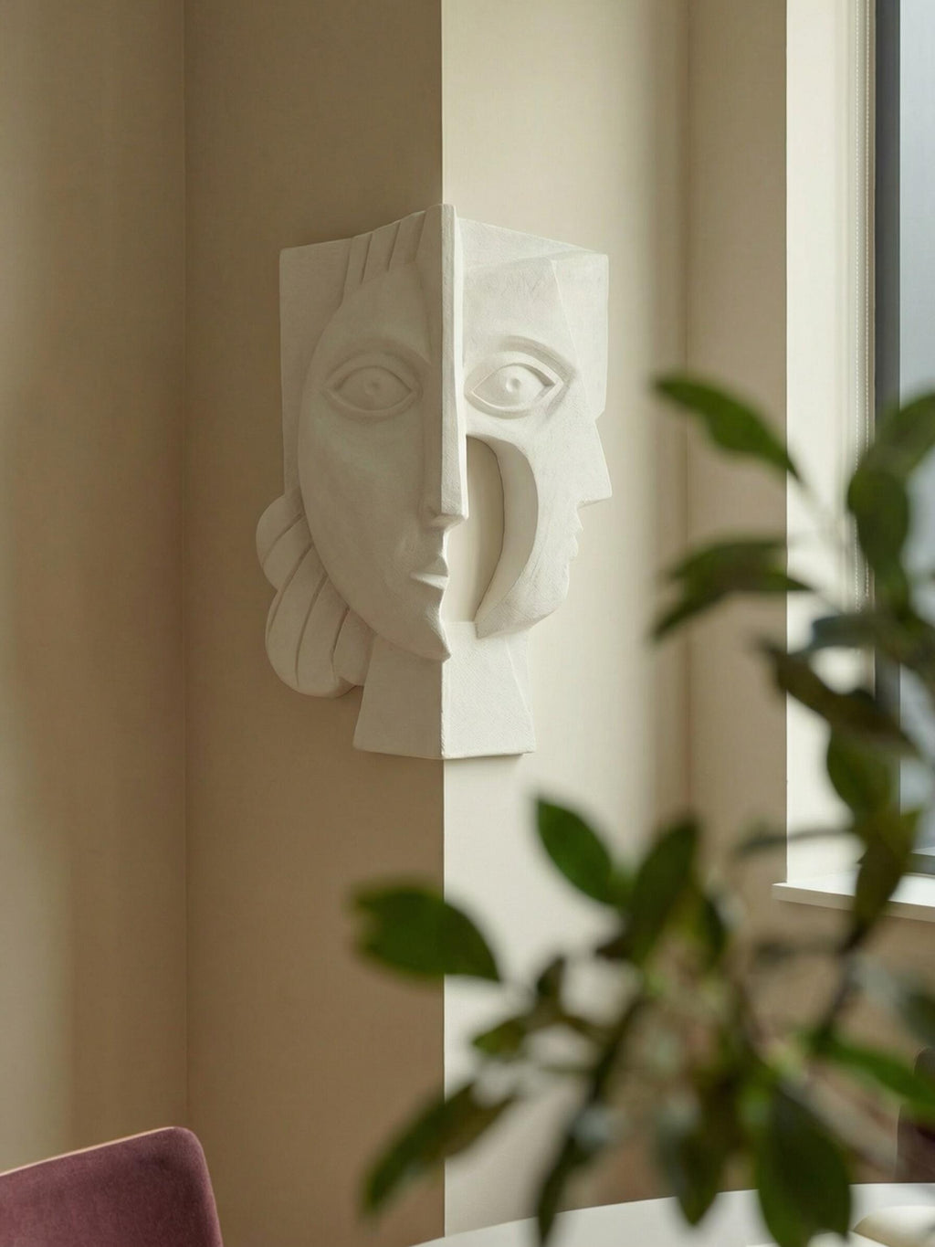 Kindred Corner Sculptural Plaster Wall Décor
