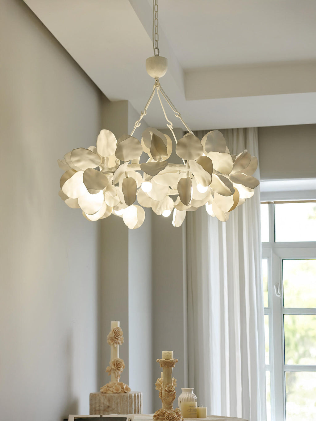 Clover Sculptural Plaster Resin Chandelier