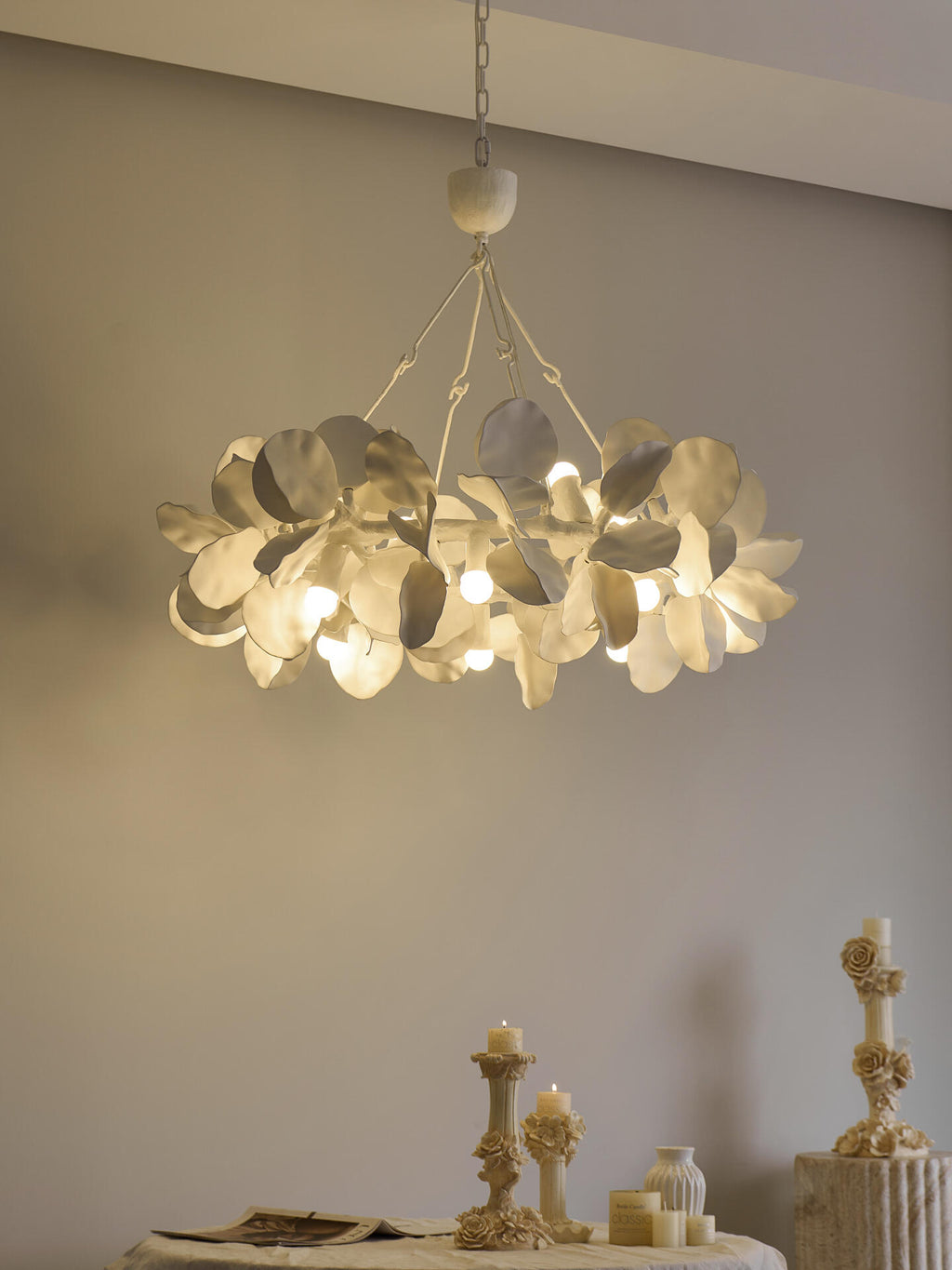 Clover Sculptural Plaster Resin Chandelier