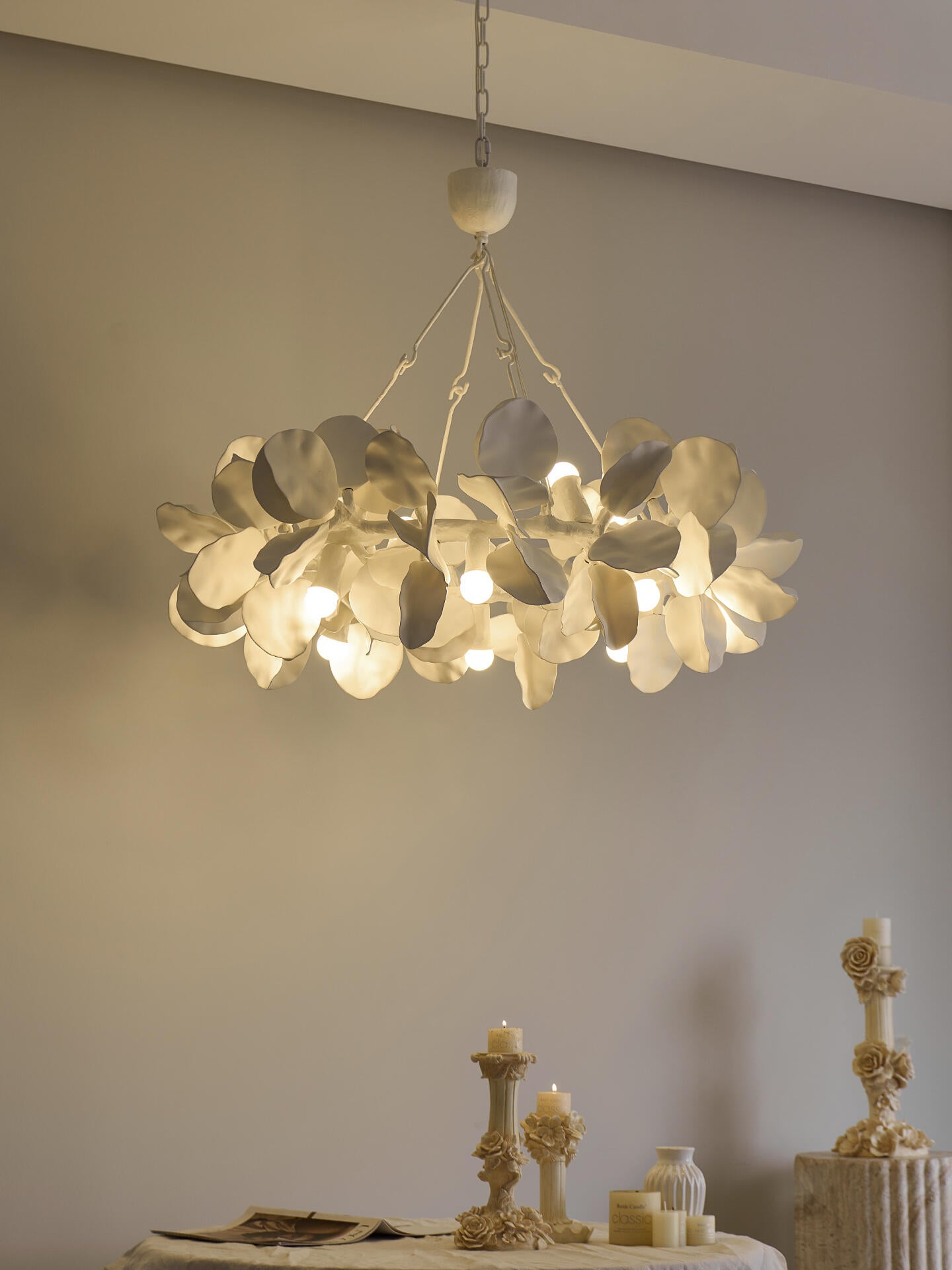 Clover Sculptural Plaster Resin Chandelier