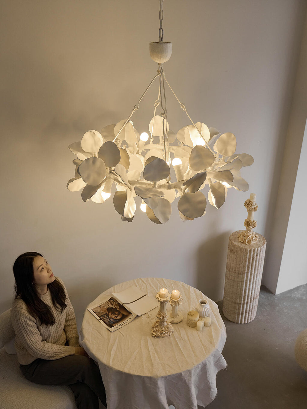 Clover Sculptural Plaster Resin Chandelier