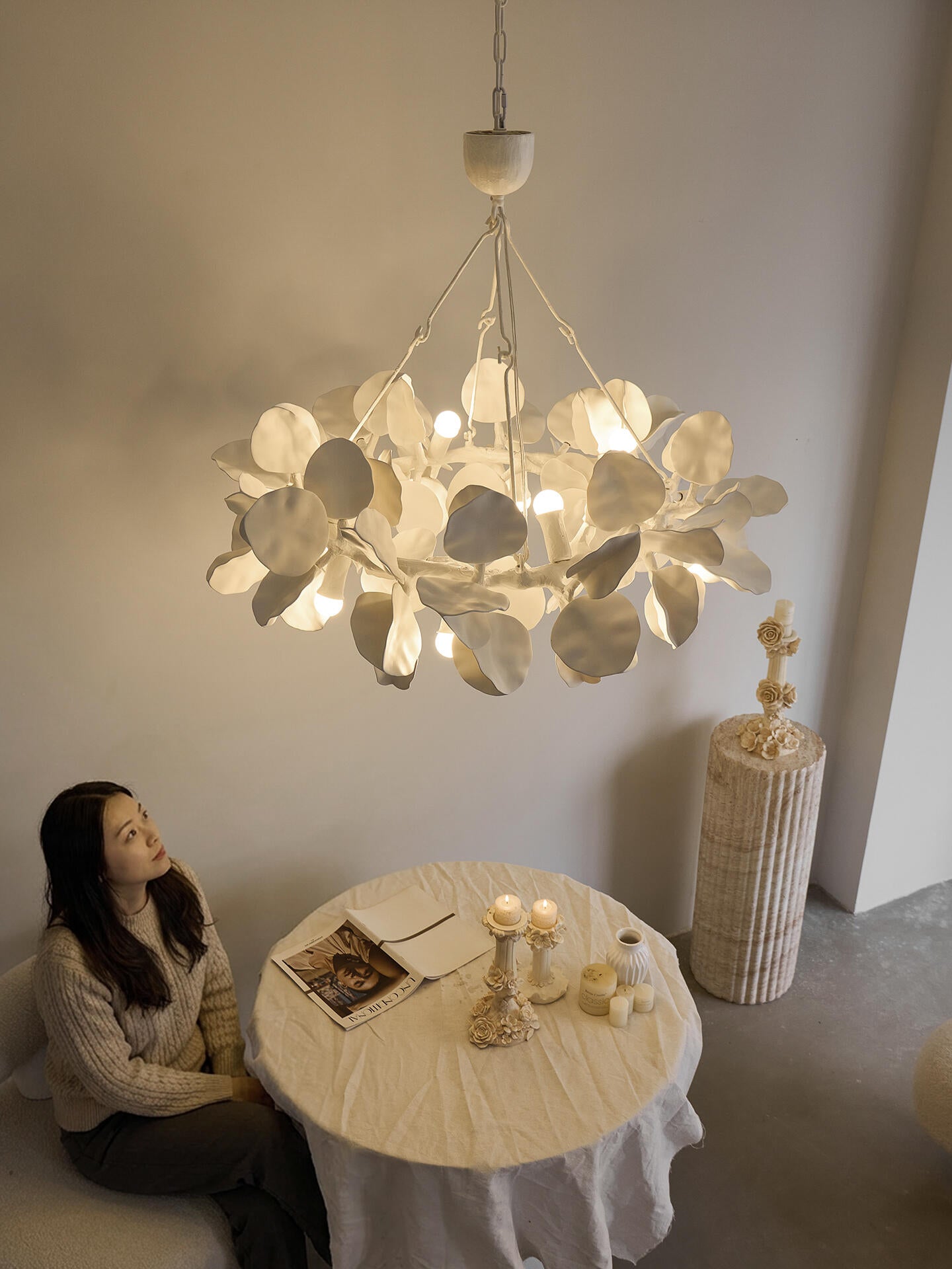 Clover Sculptural Plaster Resin Chandelier