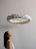Acanthus Halo Sculptural Plaster Resin LED Chandelier