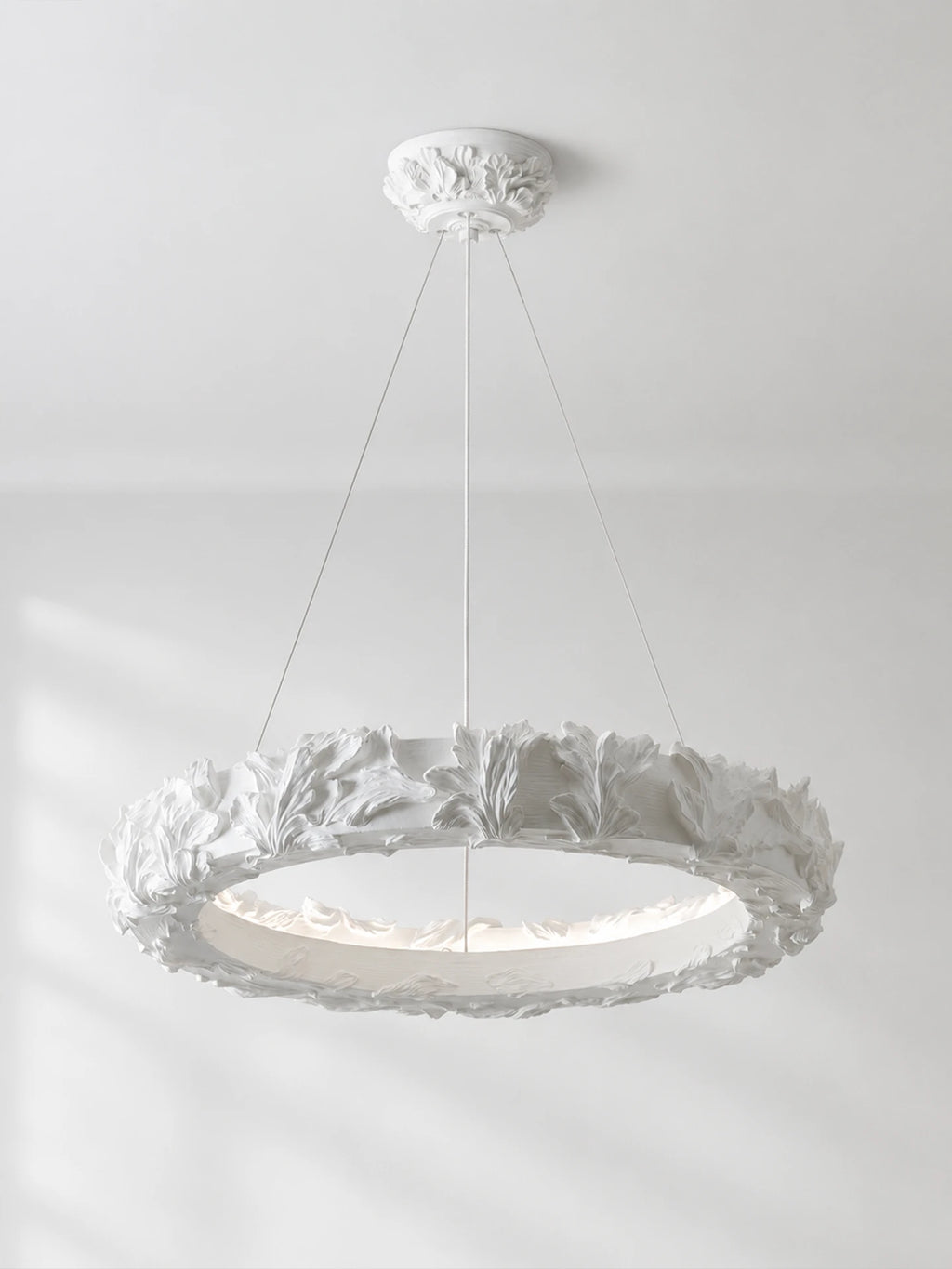 Acanthus Halo Sculptural Plaster Resin LED Chandelier