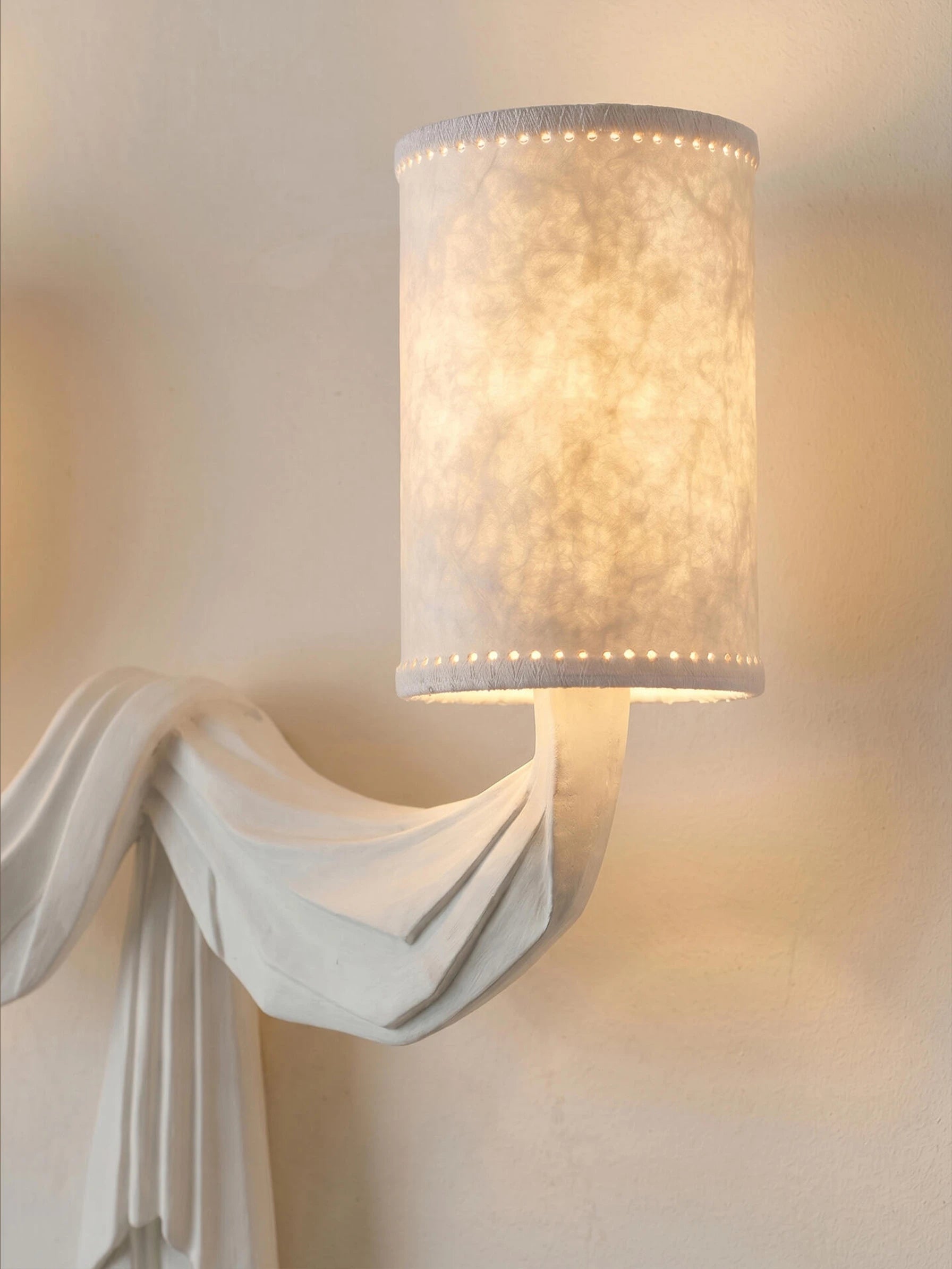 French Pleated Art Double Wall Sconce