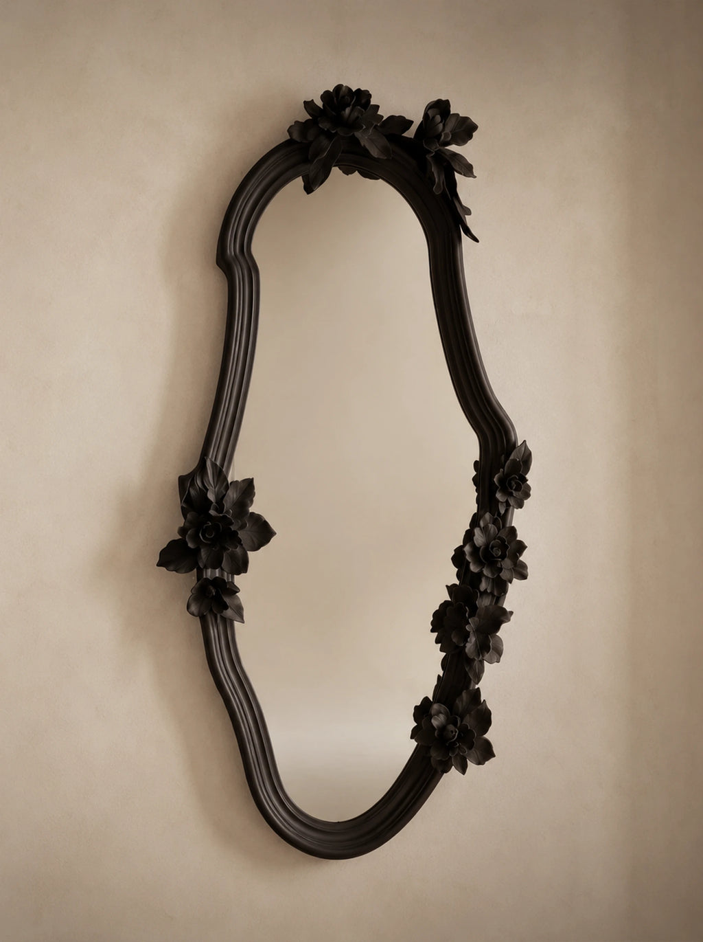 Notias Plaster Floral Wall Mirror