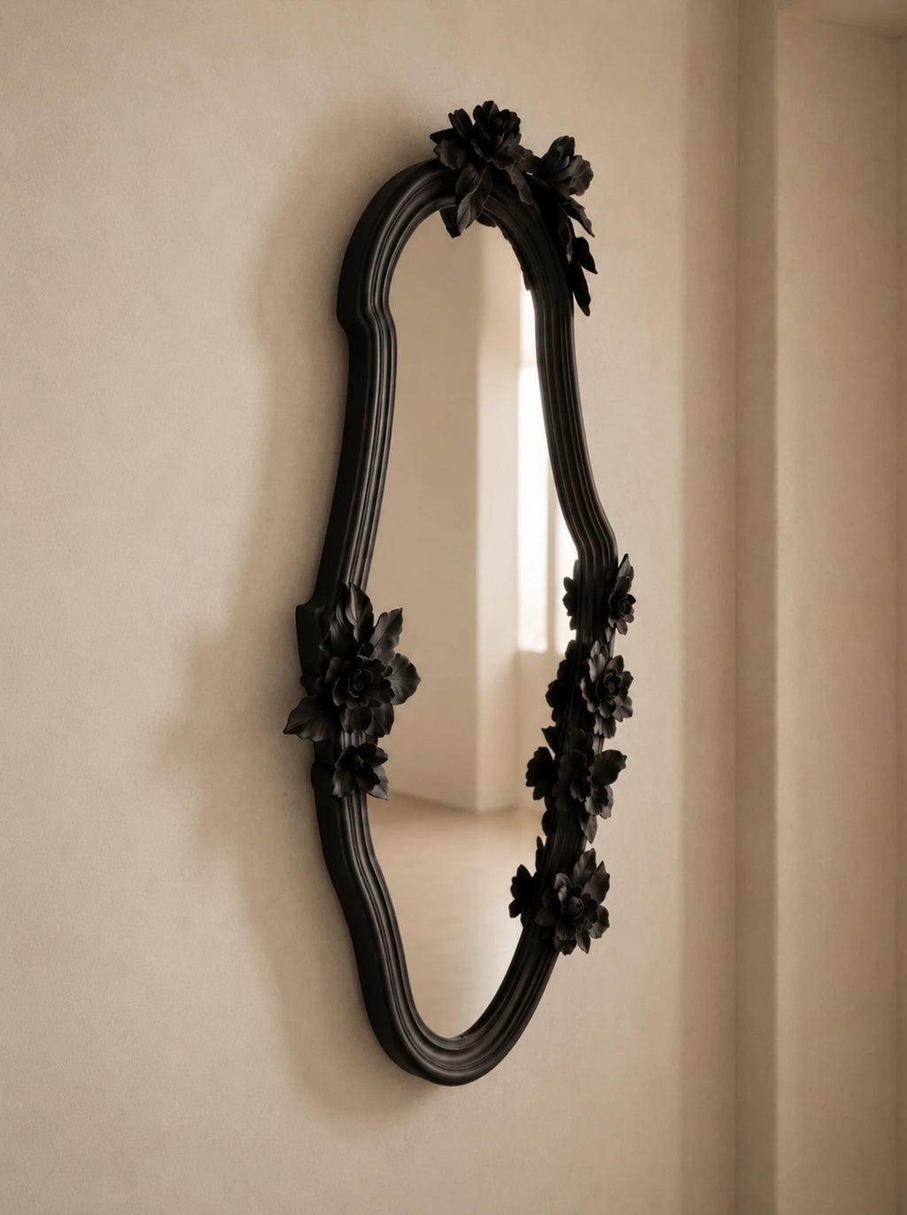 Notias Plaster Floral Wall Mirror