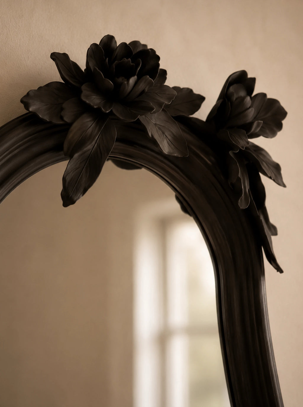 Notias Plaster Floral Wall Mirror