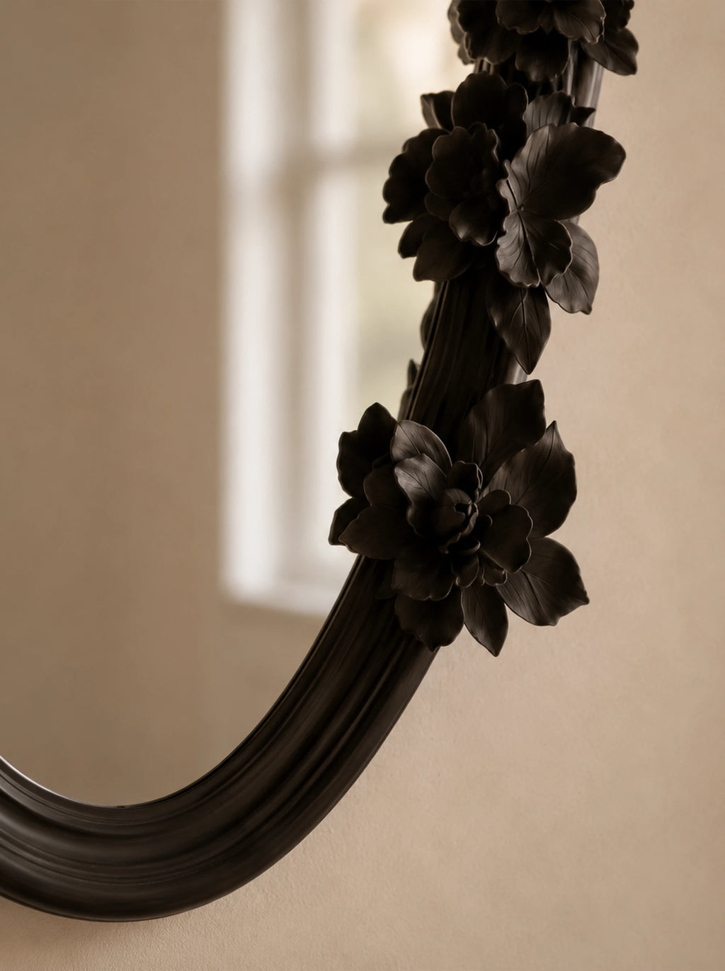 Notias Plaster Floral Wall Mirror